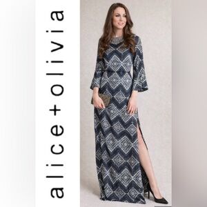 Alice + Olivia Dress 0 NWT Diamond  Mosaic Maxi Dress $698